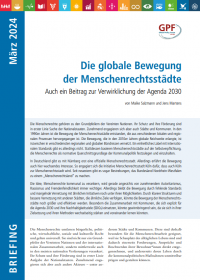 Das Bild zeigt das Cover der Publikation mit Logo von GPF und Symbolen der SDGs am oberen Rand