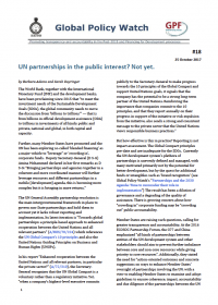 UN Partnerships in the Public Interest? Not yet.