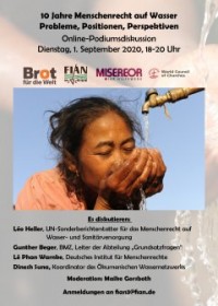 Flyer 10 Jahre Menschenrecht auf Wasser