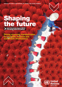 UN report cover Shaping the futureReport of the Secretary-General of UNCTAD to the sixteenth session of the Conference