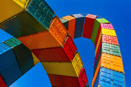Bunte Frachtcontainer