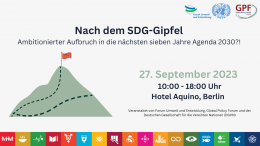 Nach dem SDG-Gipfel