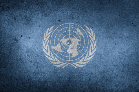 UN flag dark