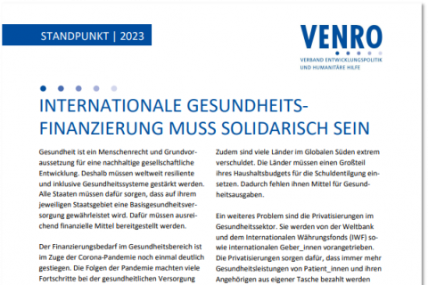 VENRO Gesundheit 2023